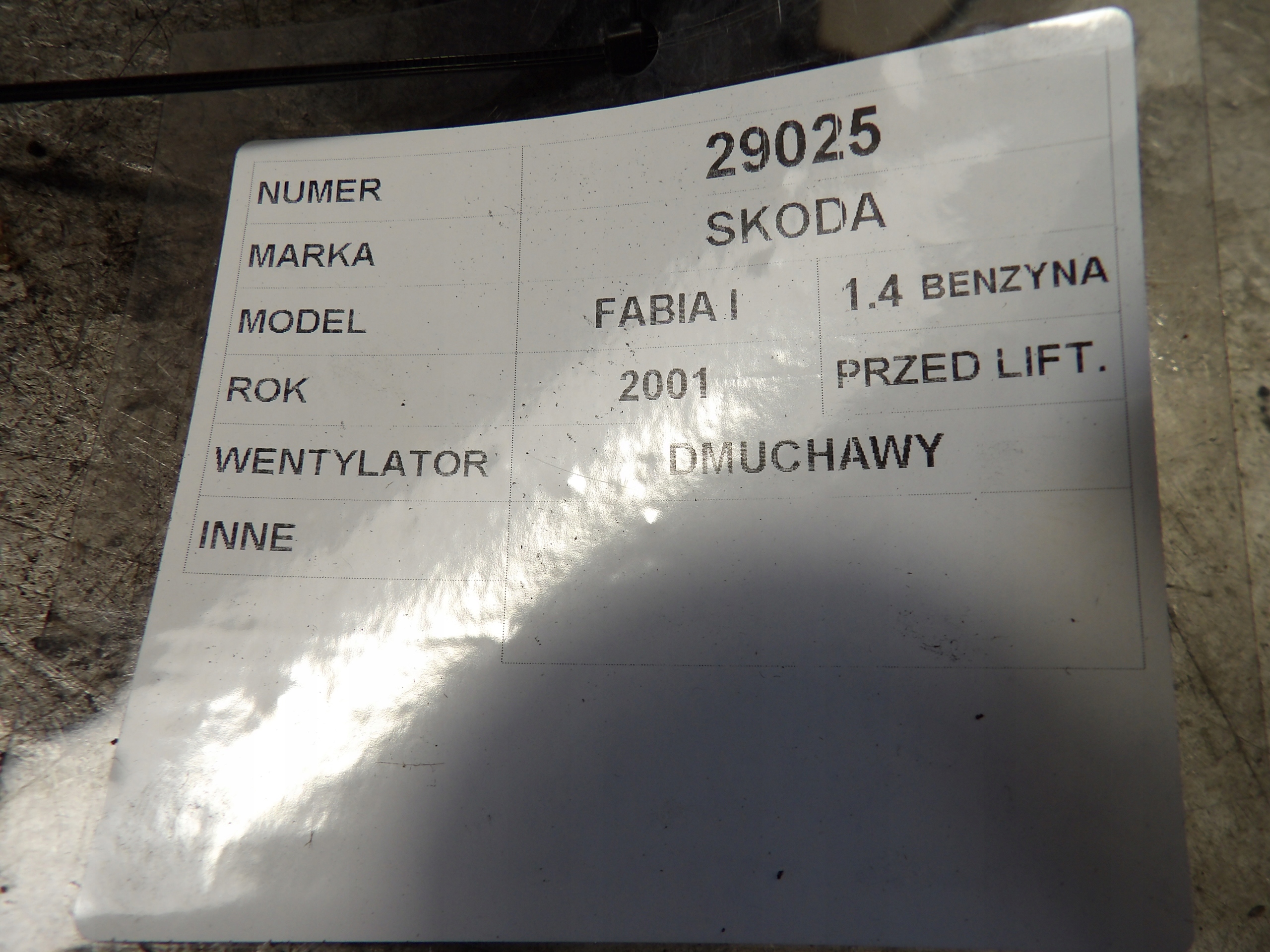 Skoda Fabia e VENTOLA di riscaldamento 6Q1819015B 78542