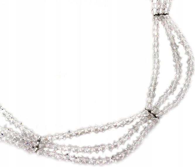 Stříbrný trojitý náhrdelník s kameny, elegantní, délka 45 cm