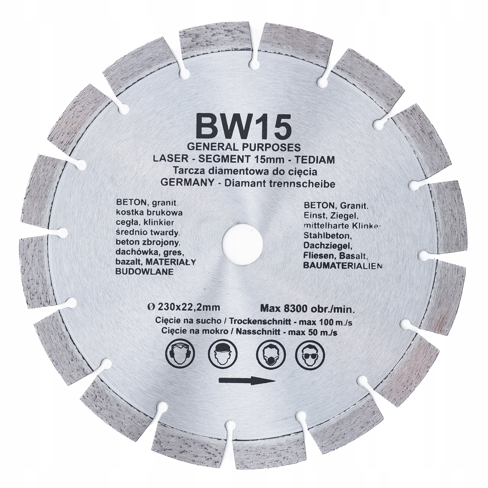 Tarcza Diamentowa 230x22,2 Beton Kostka Granit