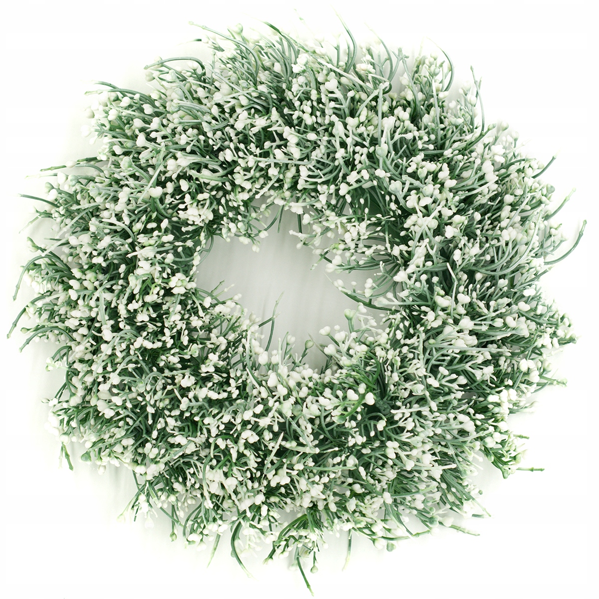 WIANEK WIOSENNY Z BIAŁYCH KULECZEK KWIATKÓW STROIK WIOSENNY WIENIEC BIAŁY