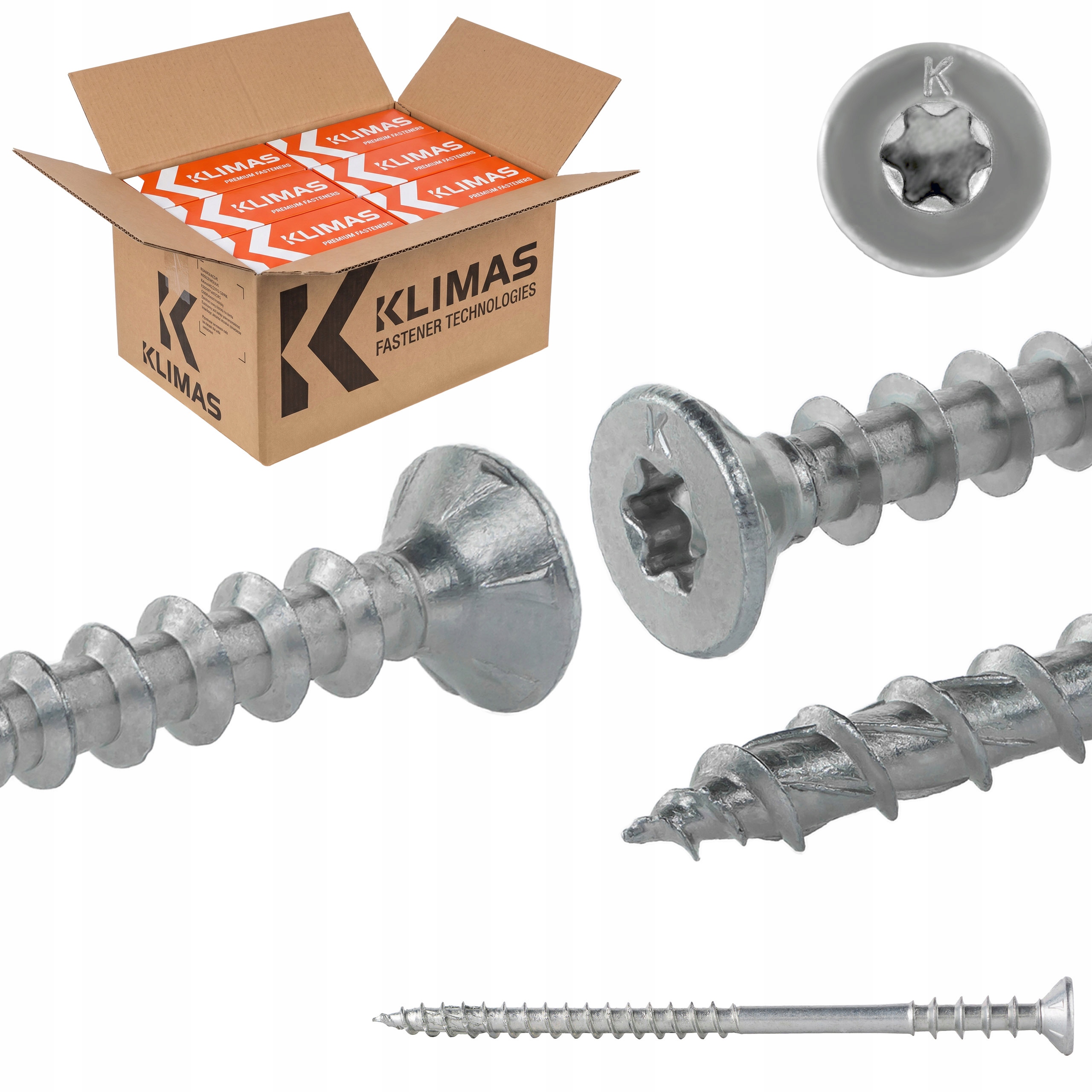 Skrutky na vyrovnávanie záplat 6x110 mm 800 ks dištančné Torx Klimas Wkss