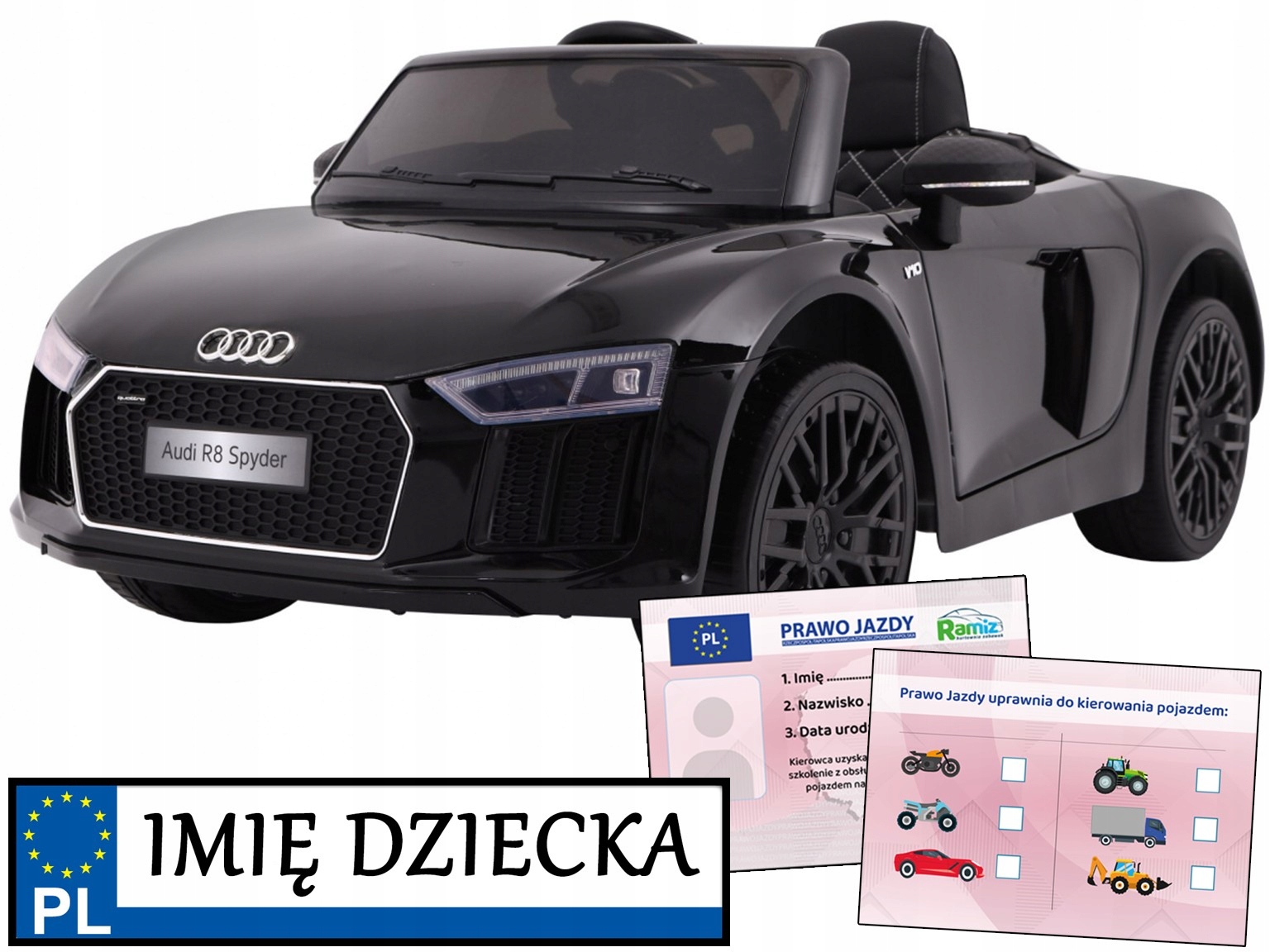 Audi R8 Spyder Pierwsze Auto Na Akumulator dla dziecka Wersja Lakierowana