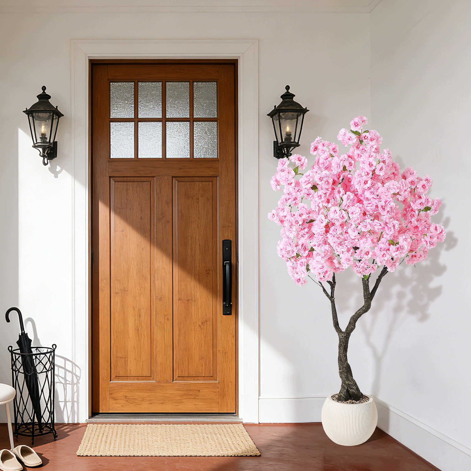 Umělý strom třešeň sakura 150 cm, růžové květy, dekorace do bytu i kanceláře