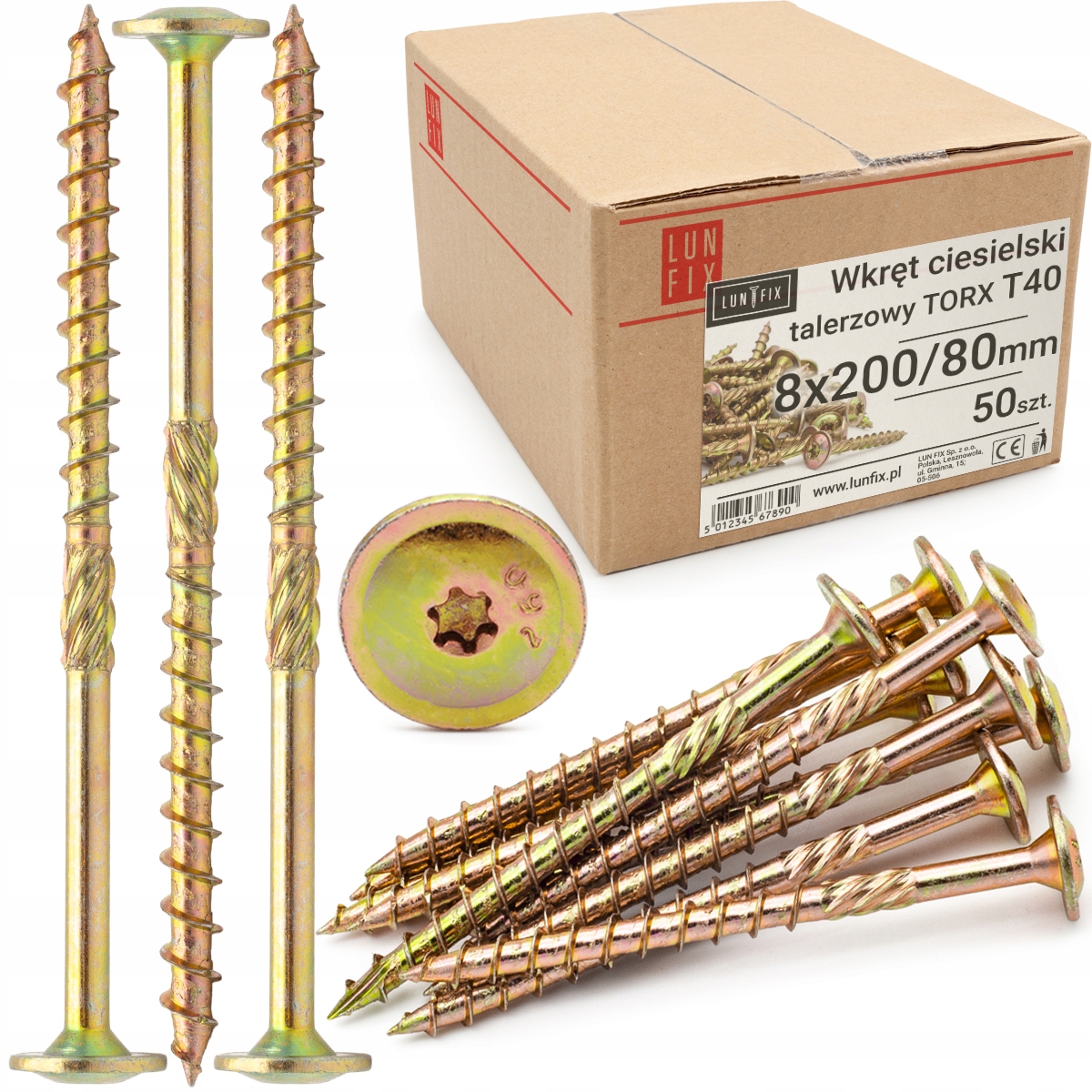 

Wkręty ciesielskie Torx Łeb Talerzowy 8x200 50 szt