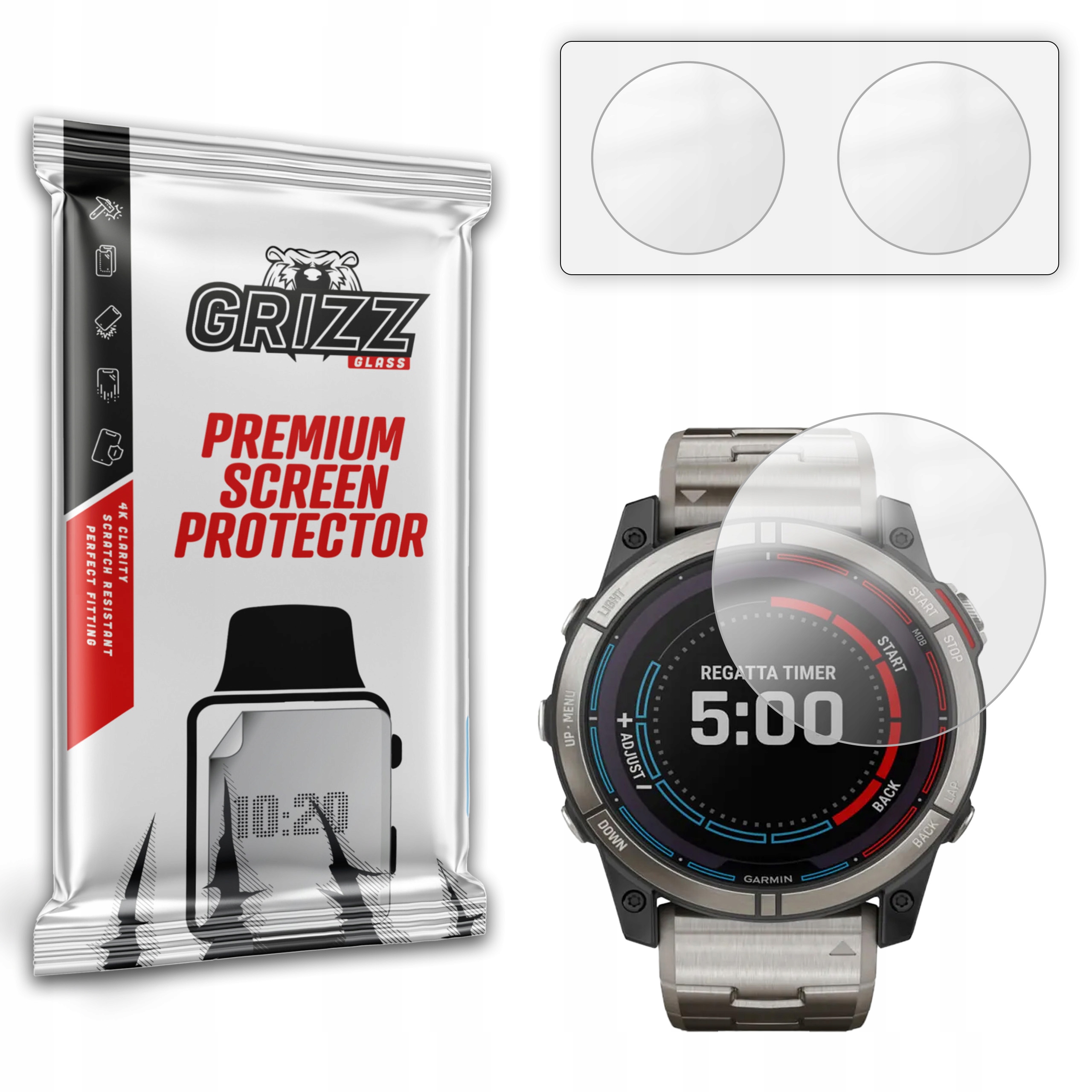 2-PAK Antyodciskowa folia ochronna do Garmin quatix 7X 51mm