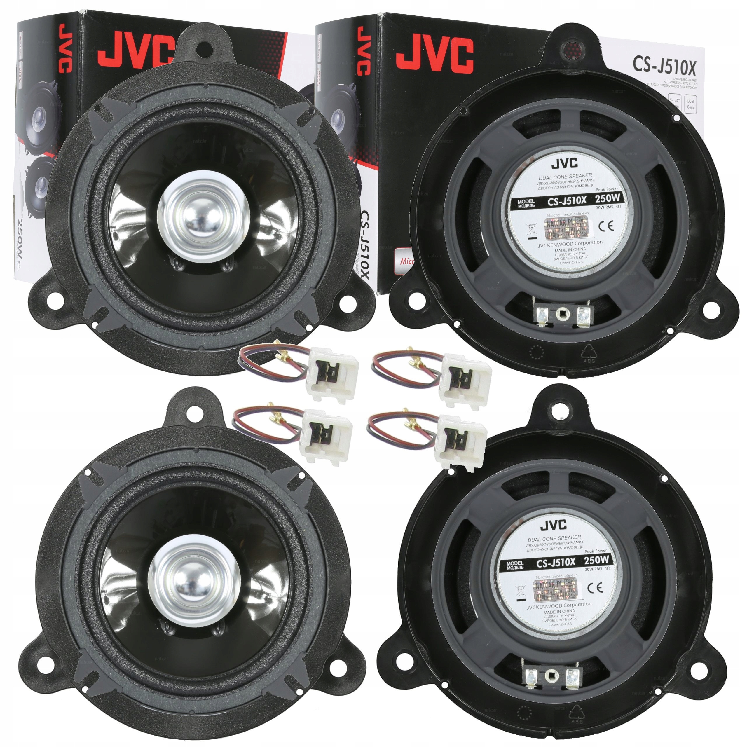 ZAM FABRYCZNE ORYGINALNE GŁOŚNIKI JVC RENAULT MEGANE 3 PRZÓD I TYŁ MOCNE