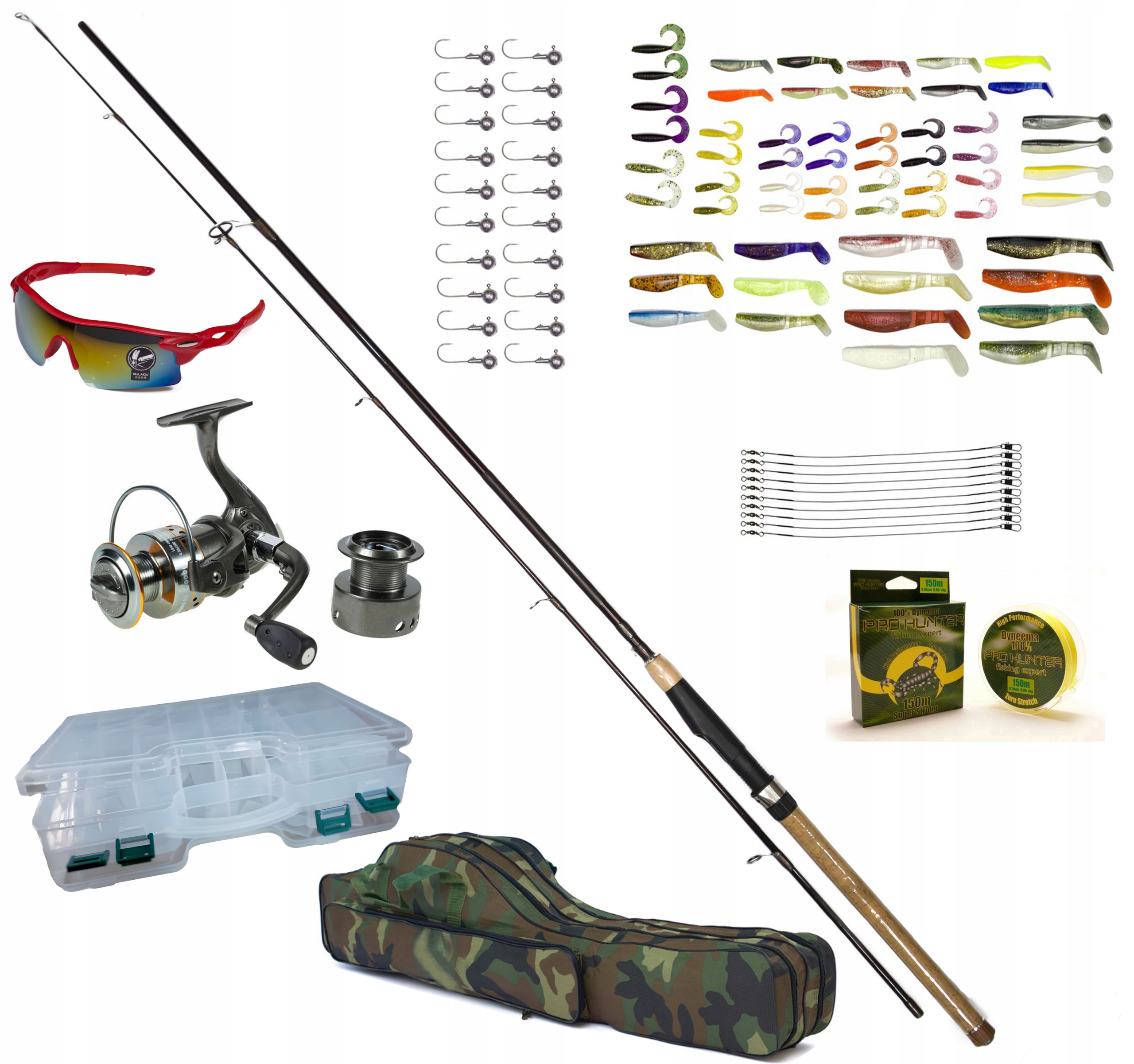 Rybářská sada Pro, prut 2,4 m Naviják 82 prvků SADA-W-10