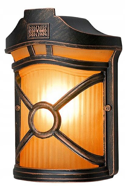 Dům Venkovní nástěnná lampa Don Černá Hnědá Skleněná Stínidlo 1xE27 IP44