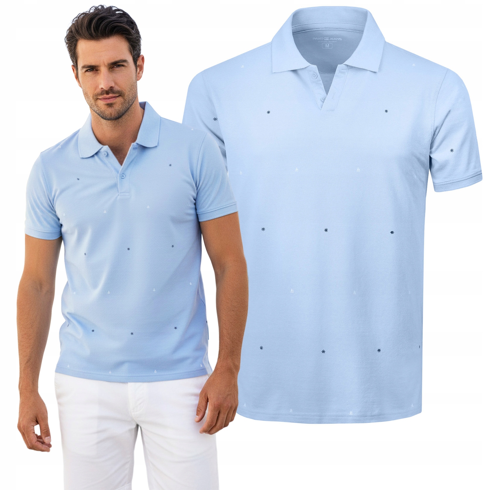 polokošile Pánské Modré Hrubá Bavlna Complex Elegantní Pako Jeans