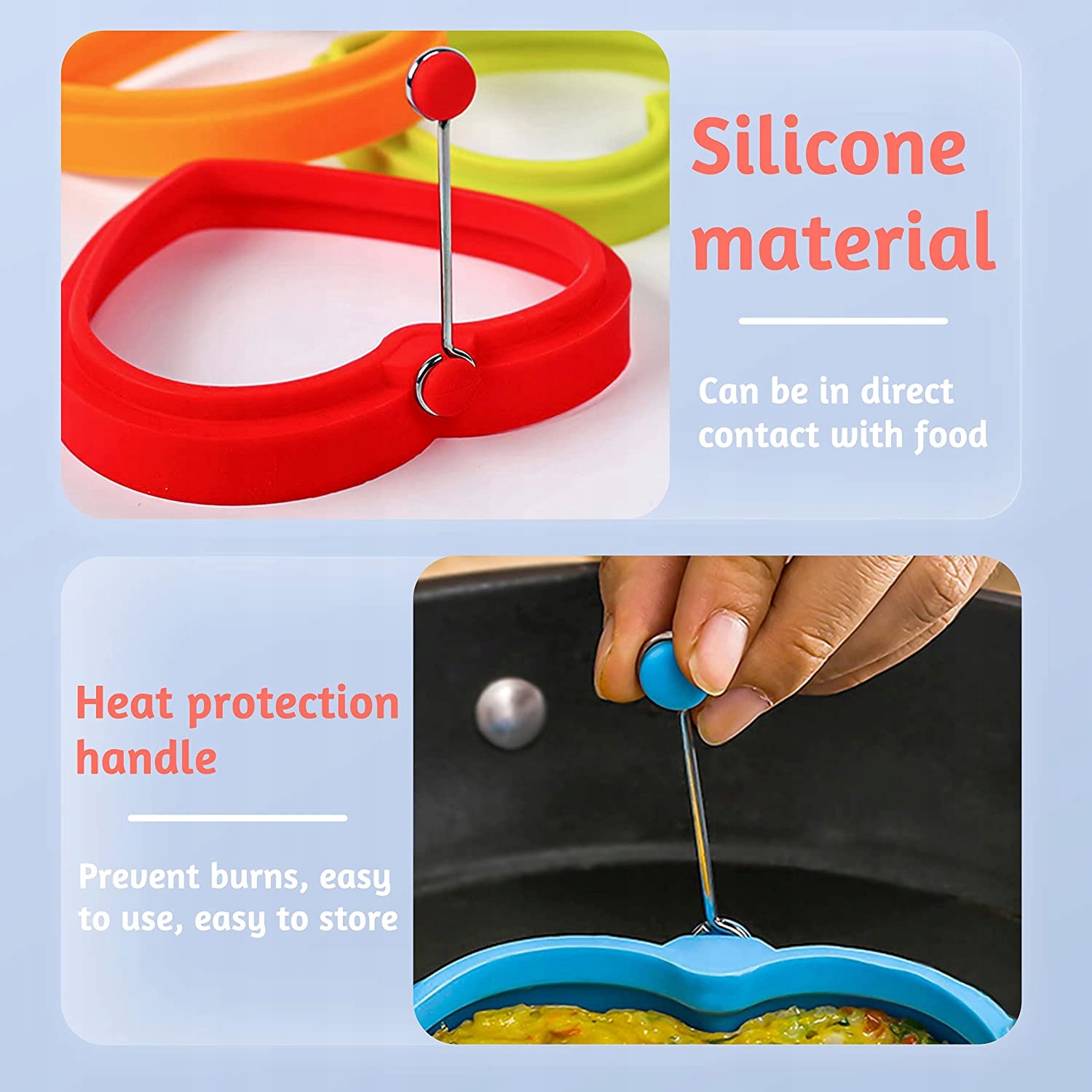 FORMY W KSZTAŁCIE SERC DO JAJEK SILIKONOWE 4 SZT Rodzaj serce