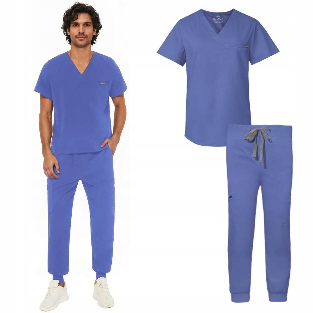 Komplet Medyczny Męski Scrub Uniform, Model Antidote Kolor Sky Blue Roz. XL