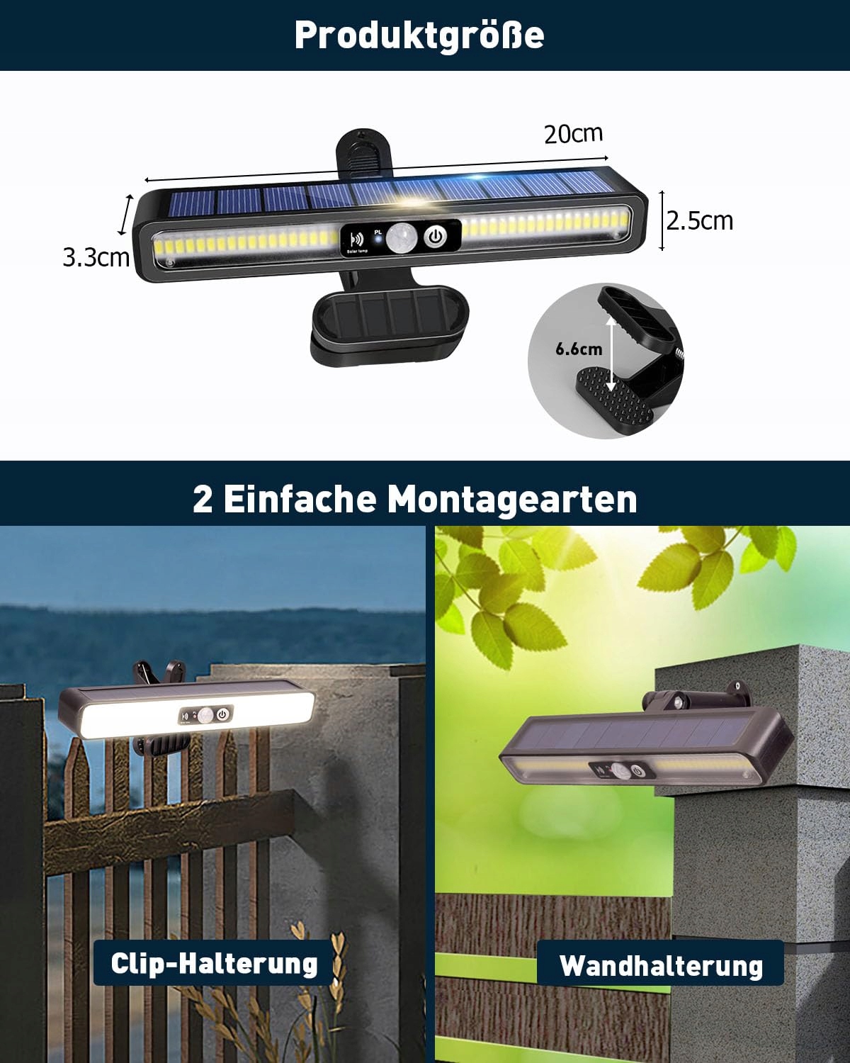 Lampy Solarne Ogrodowe Z Czujnikiem Ruchu Bez Wiercenia 36 LED IP55 ICEKO — miniatura 5