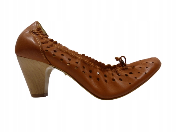 Bronzové kožené lodičky na sloupku Sala 39