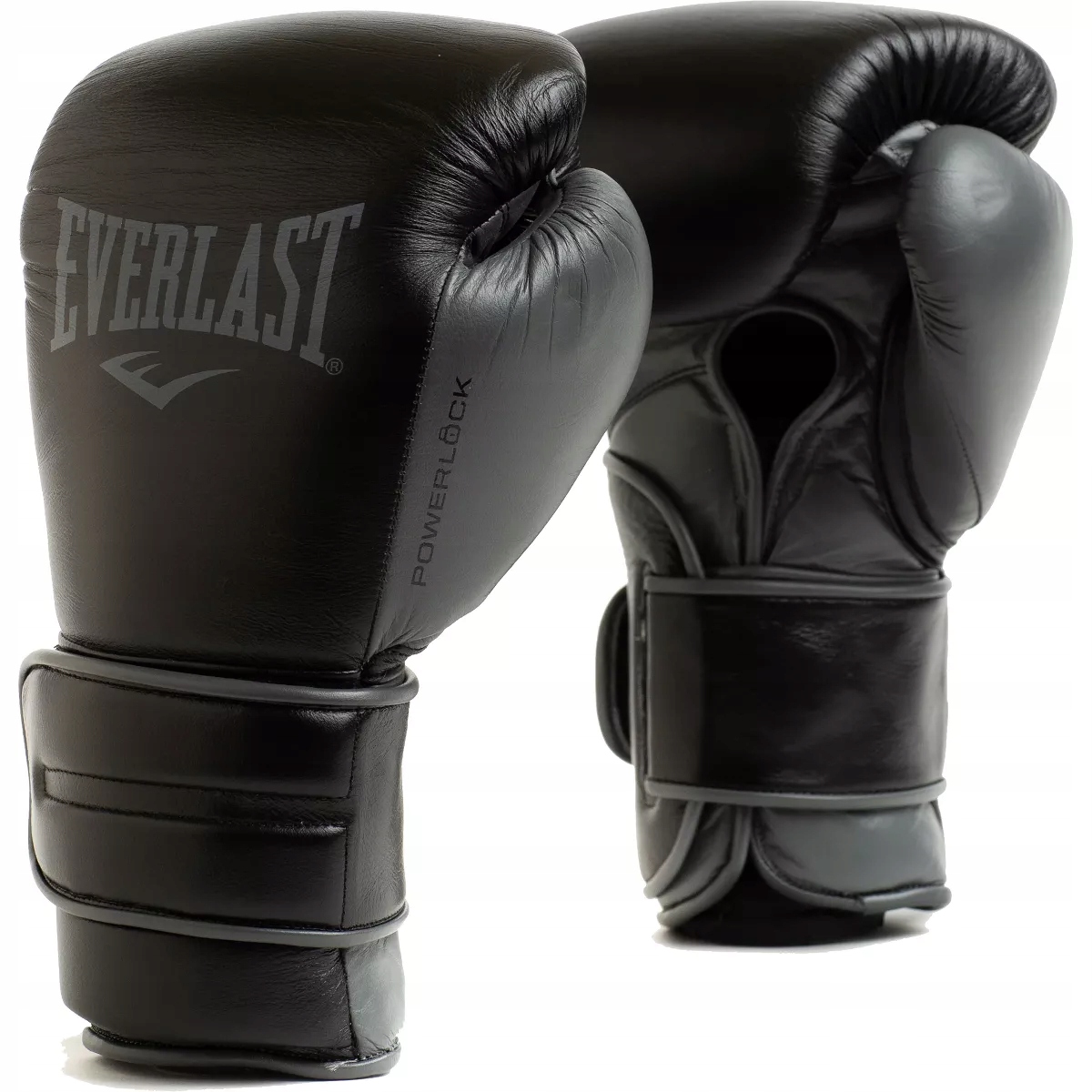 Everlast Kožené boxerské rukavice Powerlock 2 Black/Grey 16OZ