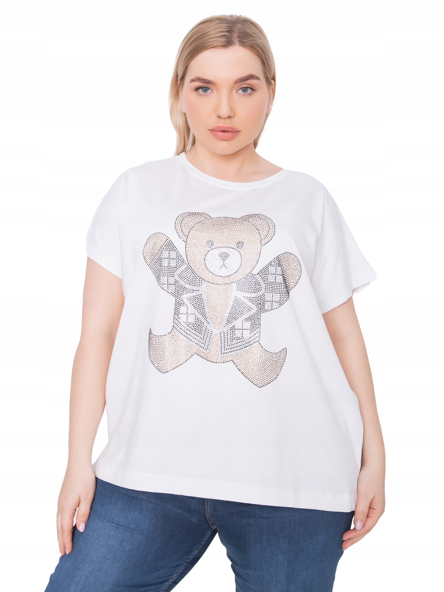 

Elegancka luźna Bluzka Damska z printem Plus Size
