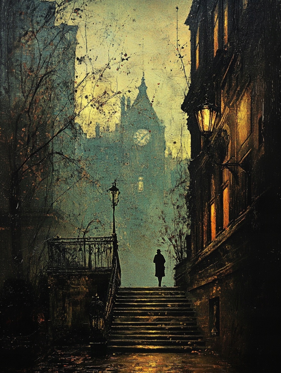 Obraz Na Plátně Canvas Temná Ulička Tajemná Postava Uliček 75x100