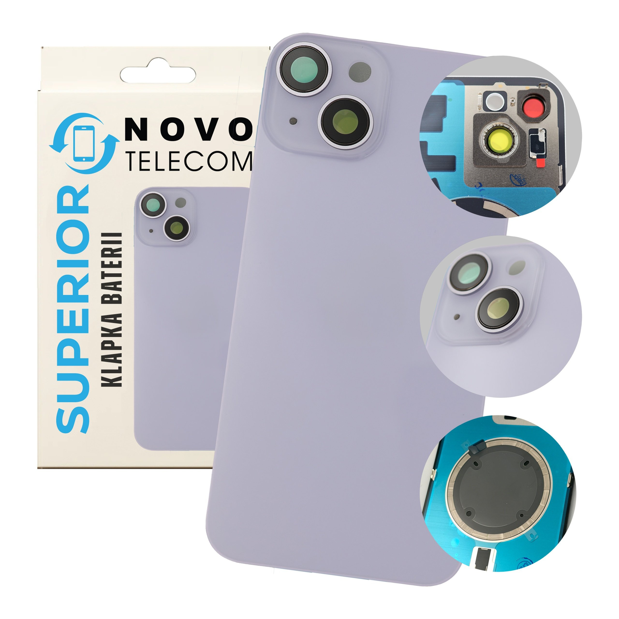 Klapka baterii do iPhone 14 fioletowa tylna obudowa