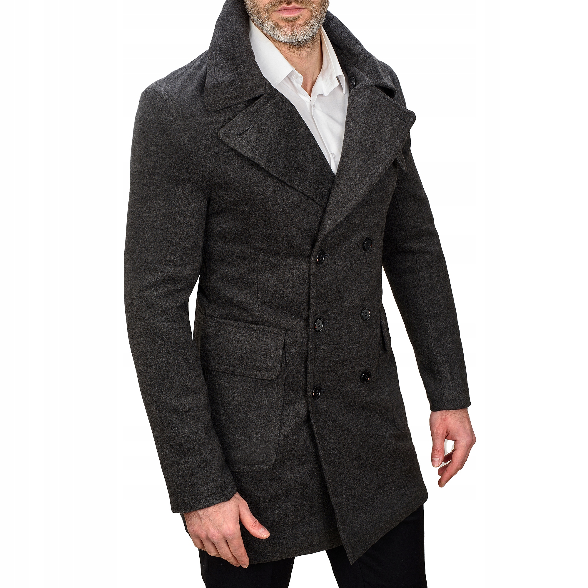 JP1048 r. L ELEGANCKI DWURZĘDOWY MĘSKI PŁASZCZ Rodzaj klasyczny