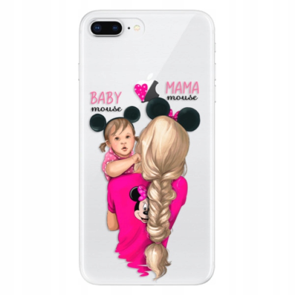Silikonowe etui iSaprio Mama Mouse Blond and Girl na iPhone 8 Plus