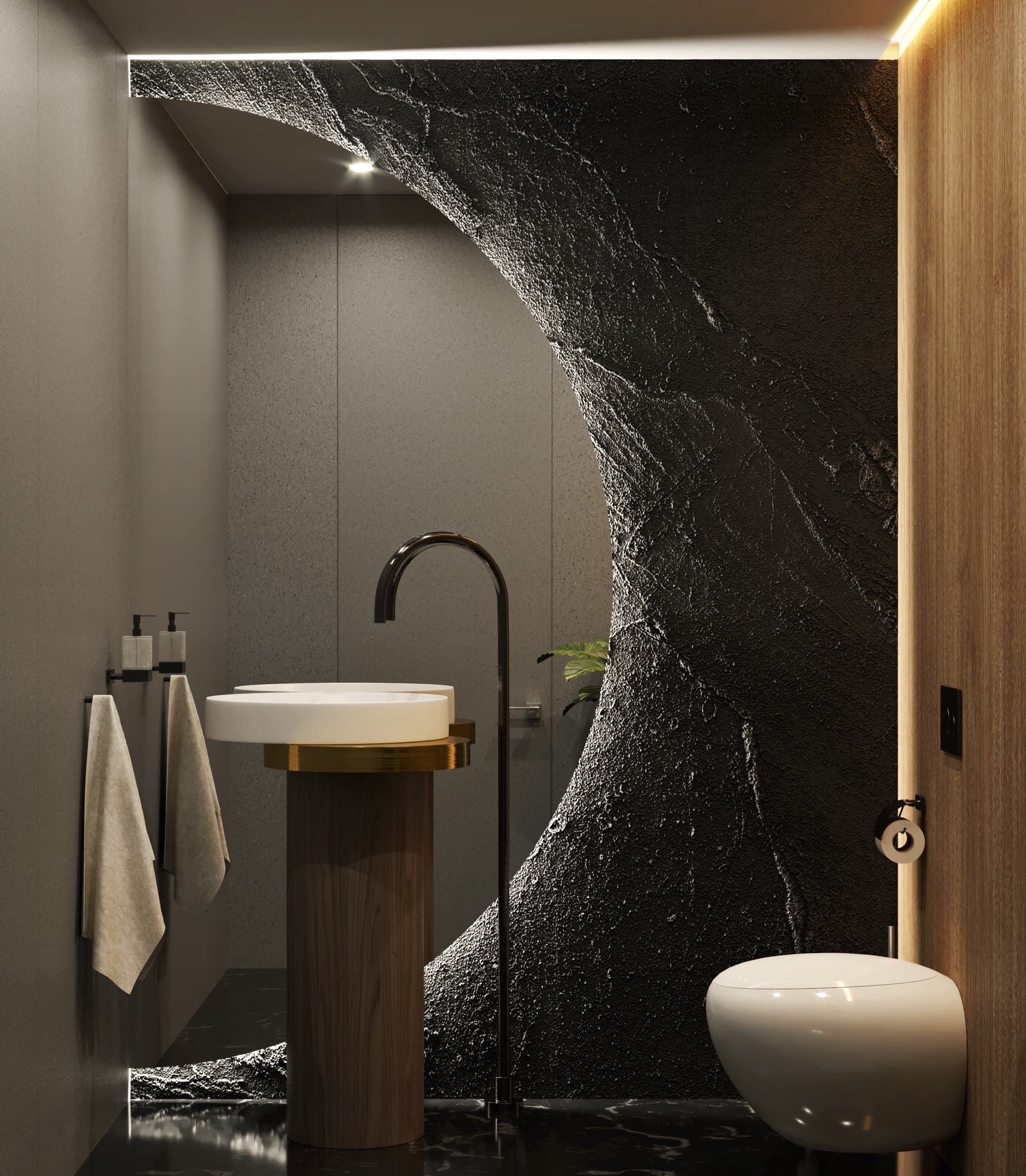 Lustro LED PREMIUM podświetlane półkole 140x70