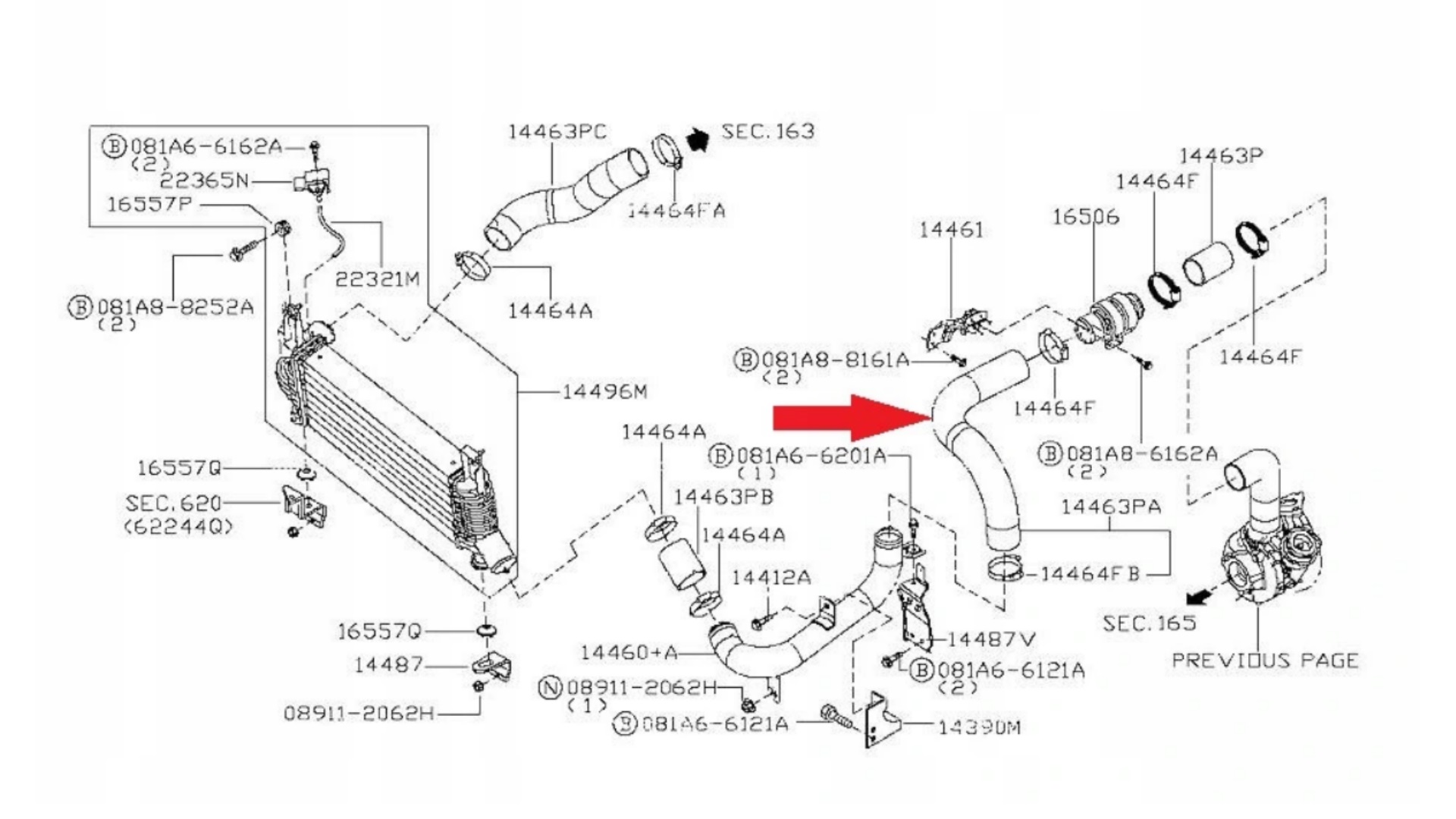 NISSAN NP300 NAVARA Rura Intercoolera 144635X00B Part number GT52 267