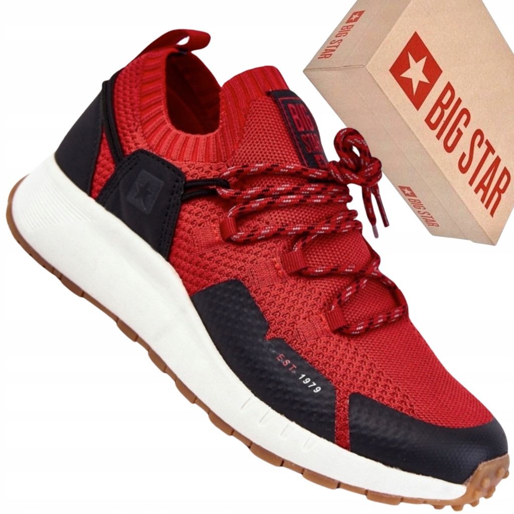 Big Star KK174013 czerwone buty męskie sportowe modne casualowe