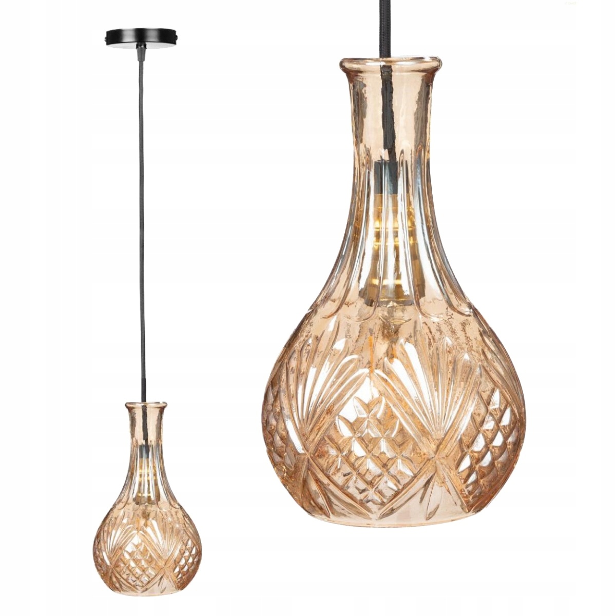 

Lampa Wisząca Sufitowa Szklana Kryształ Żyrandol