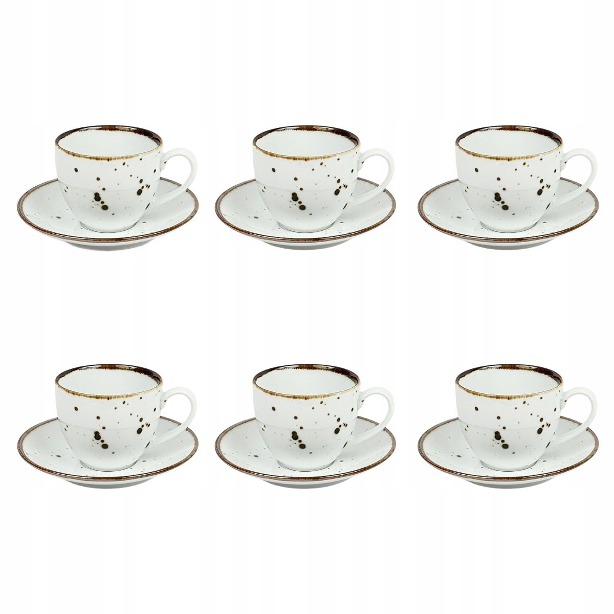 Cottage White Sada 6 šálok s podšálkou |Farba Smotanová|Bogucice