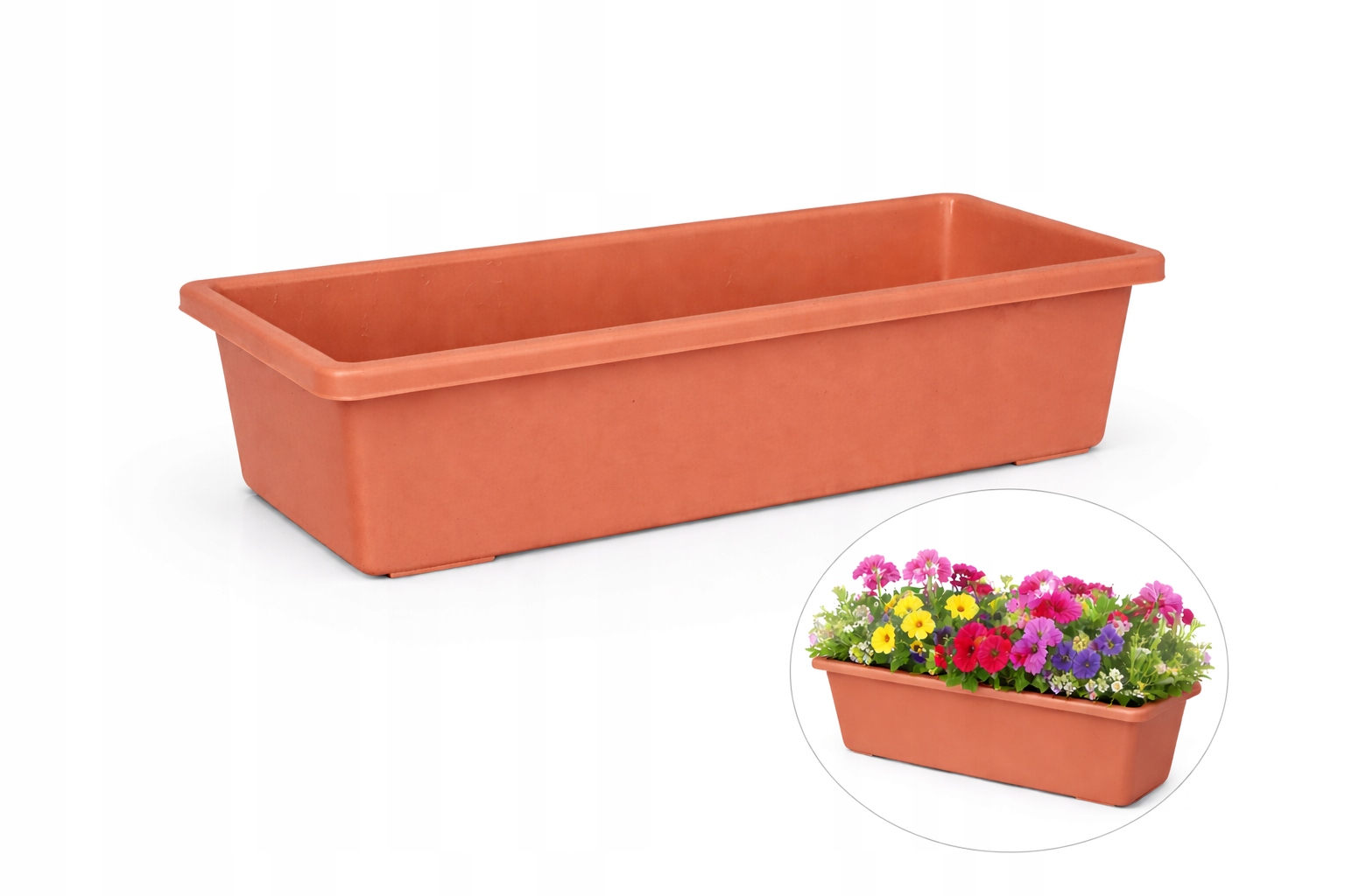 Skrzynka balkonowa 40cm doniczka balkonowa, pojemnik na kwiaty, biały