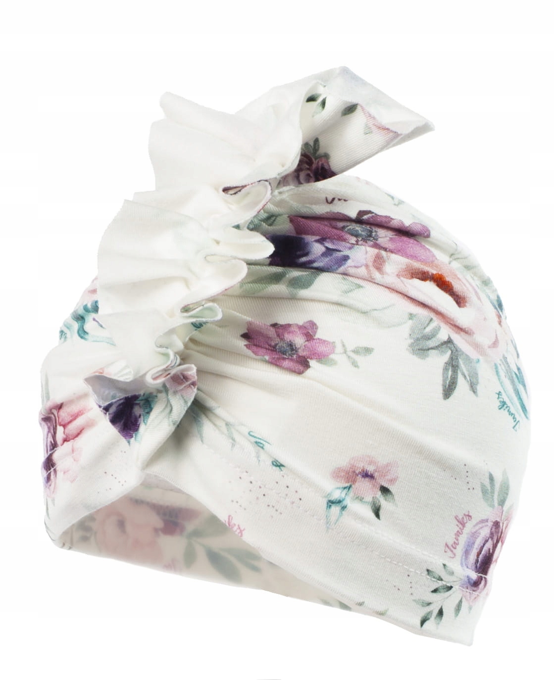 Czapka Turban dla dziewczynki 100% bambus Peonie [Rozmiar: 48cm.]