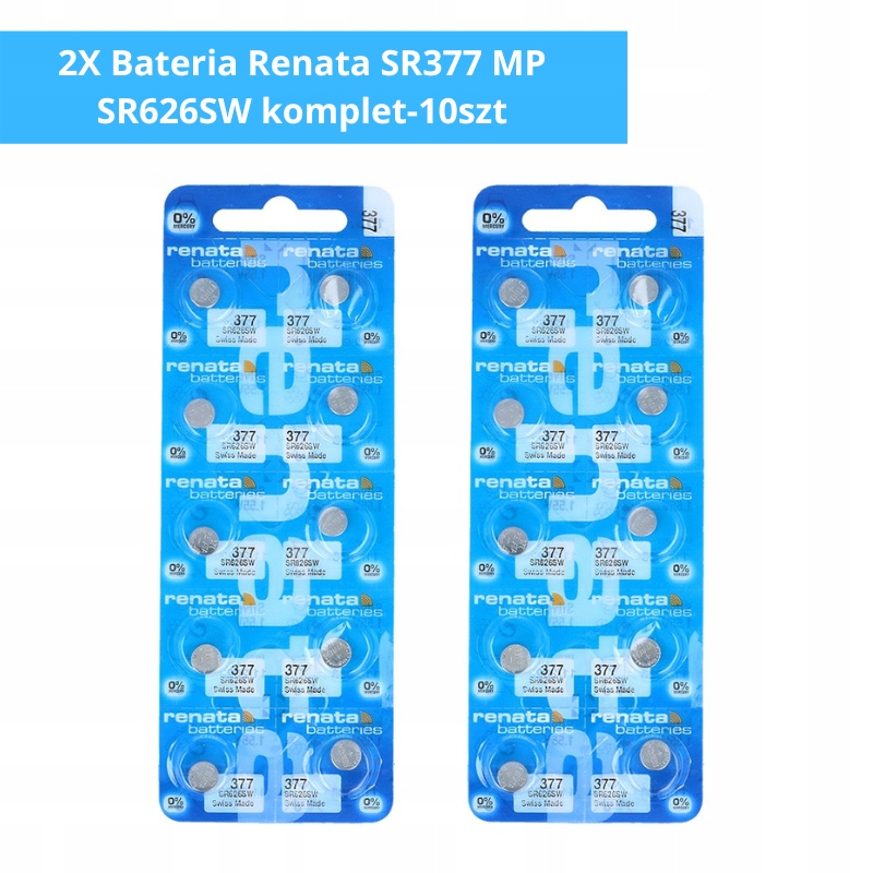 KOMPLET BATERII 20 SZTUK Bateria Renata SR377 MP SR626SW