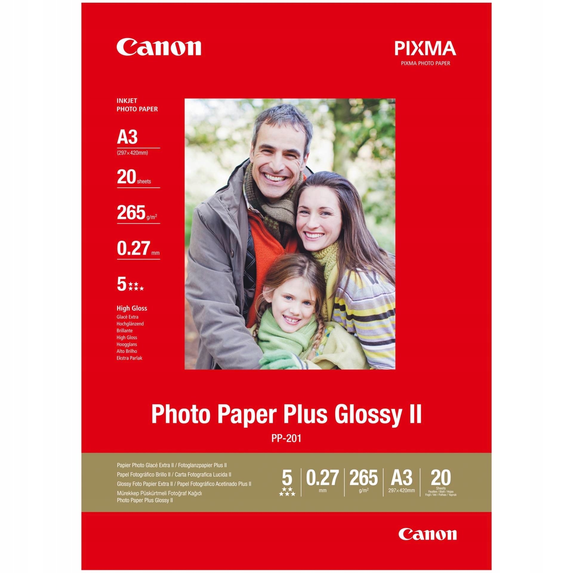 Canon PP-201 A 3 20 listů 265 g Photo Paper Plus Glossy II