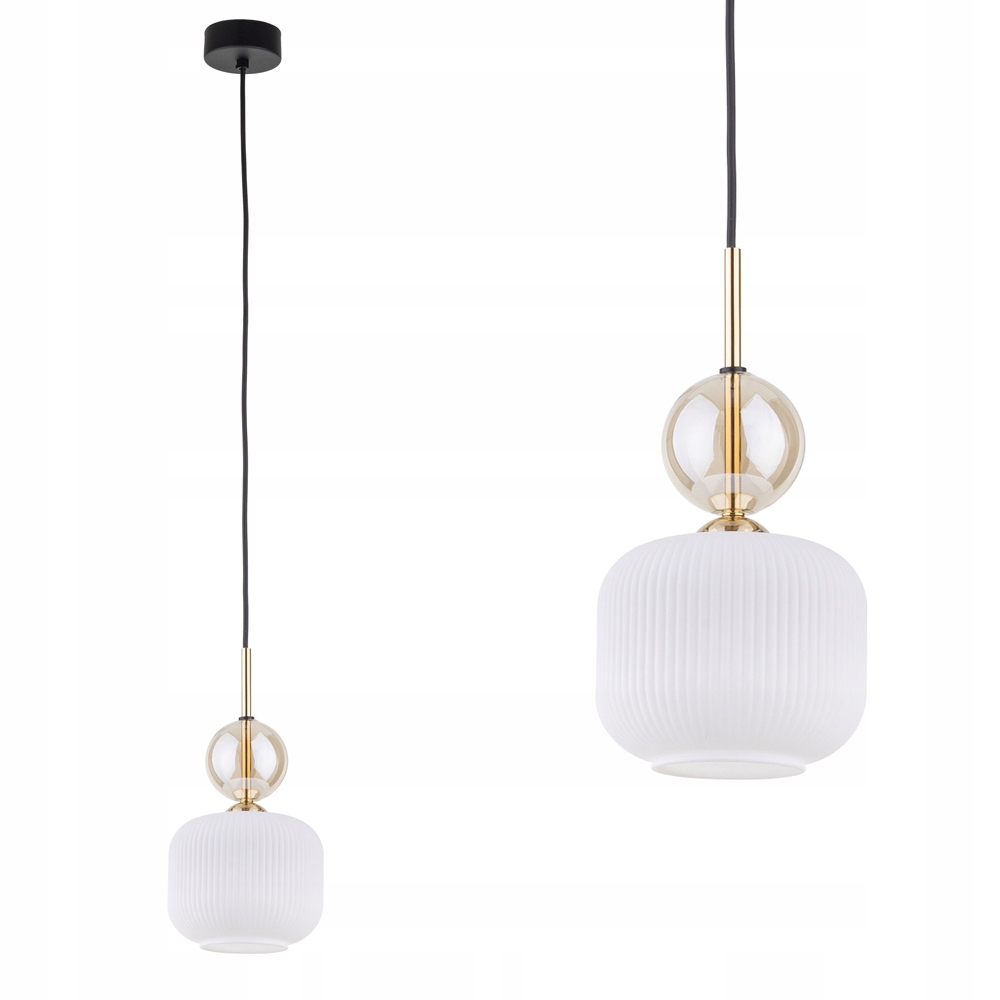 Elegantní závěsná lampa do jídelny nad stůl, skleněné stínítko E14 Tk Lighting