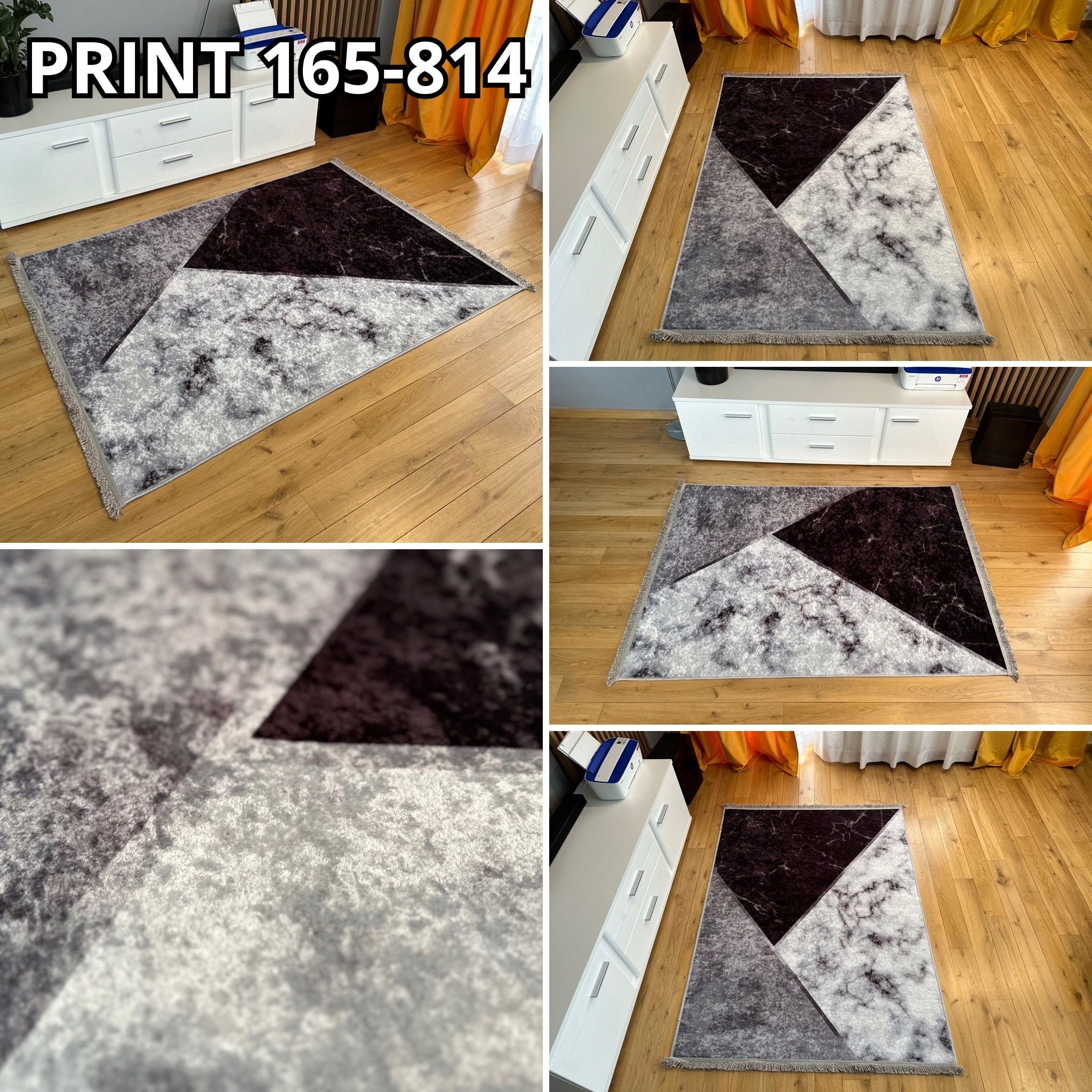 MODNY DYWAN 60X100 PRINT NOWOCZESNY MIĘKKI NISKIE RUNO Grubość 5 mm