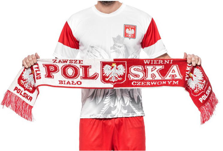 SZALIK DWUSTRONNY REPREZENTACJI POLSKI 150 cm x 17 cm DLA KIBICA SZAL WZÓR EAN (GTIN) 7314869586968