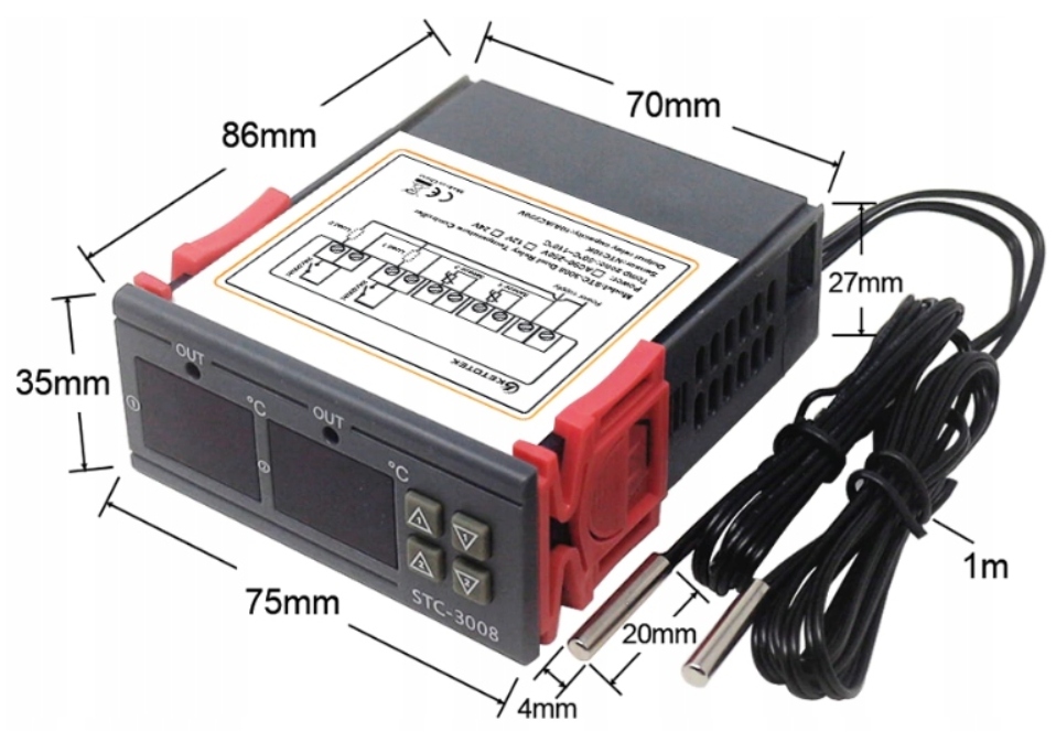 CYFROWY DWUKANAŁOWY TERMOSTAT STC-3008 2x SONDA Marka ZanderParts