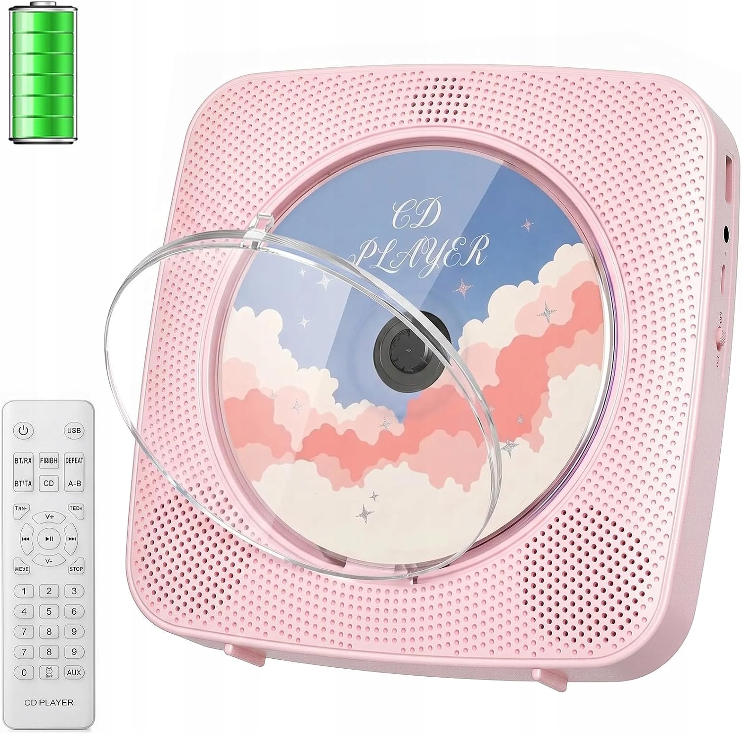 Odtwarzacz Płyt CD Gueray Y-01 Bezprzewodowy Bluetooth Głośnik 1800 Mah Aux