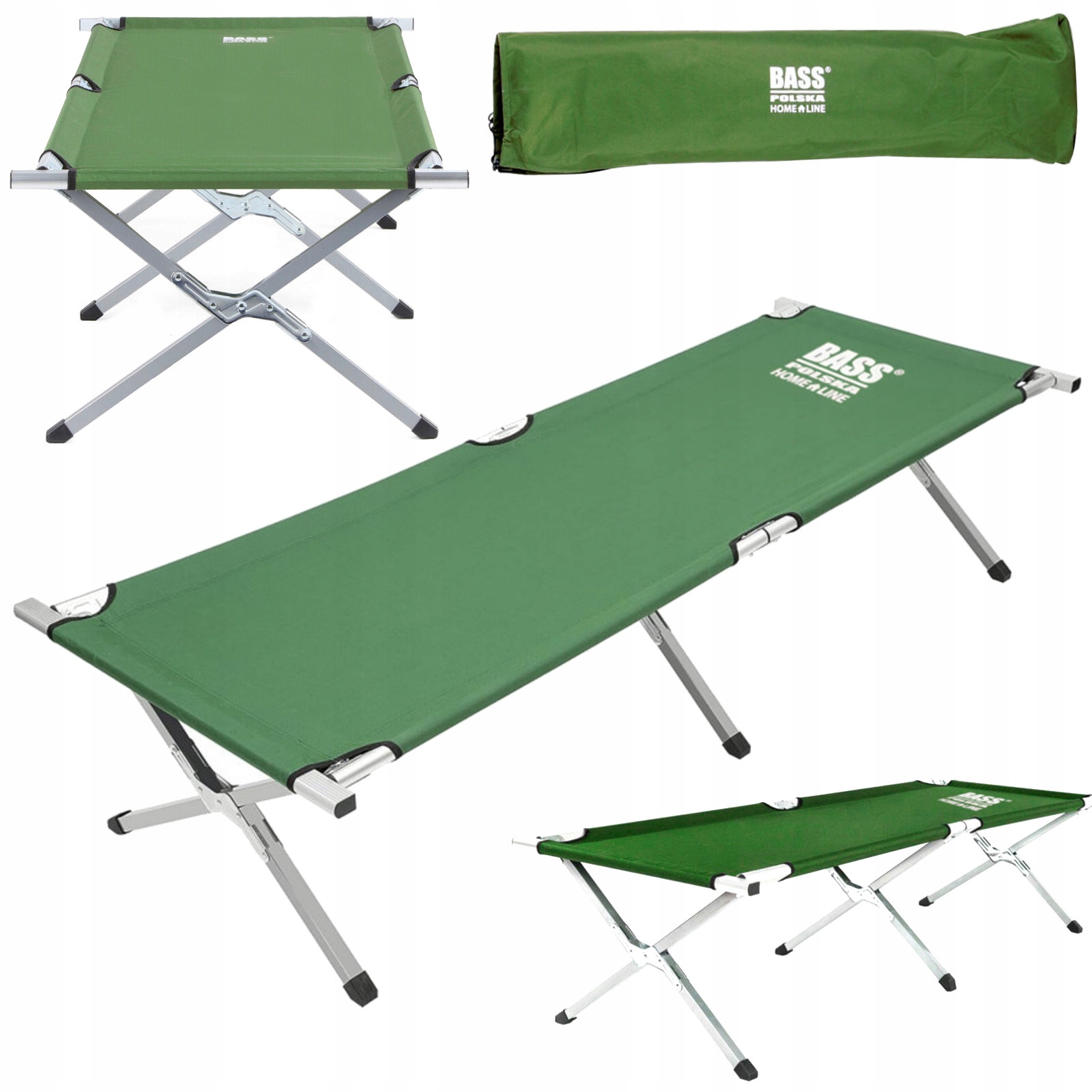Łóżko Turystyczne Kanadyjka Składane Polowe 120KG Bass Polska