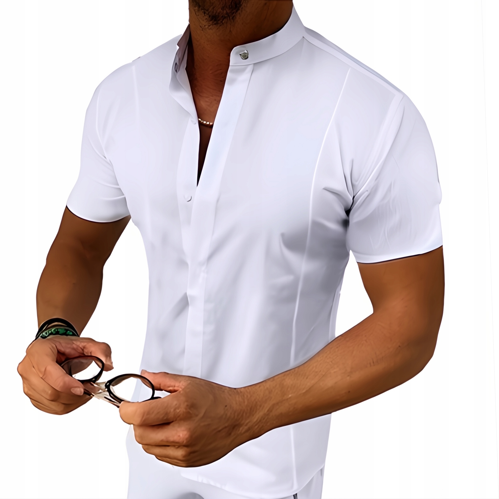 Pánská košile Casual Stojka Regular Elegantní