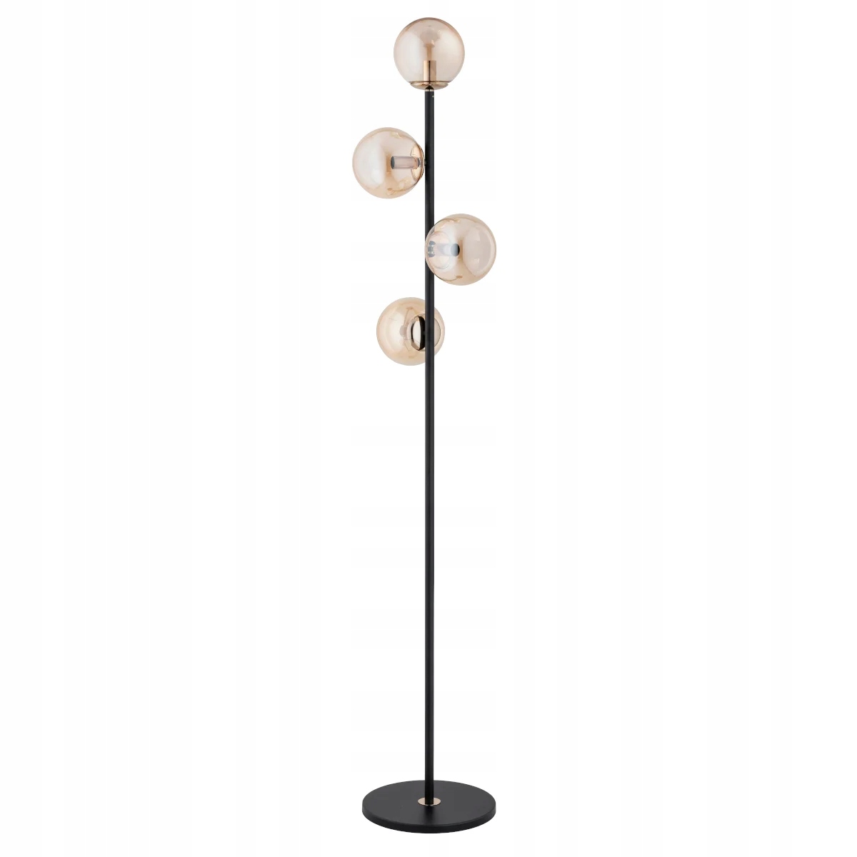 Stojacia podlahová lampa čierna s jantárovými guľami do obývačky 168 cm Alfa