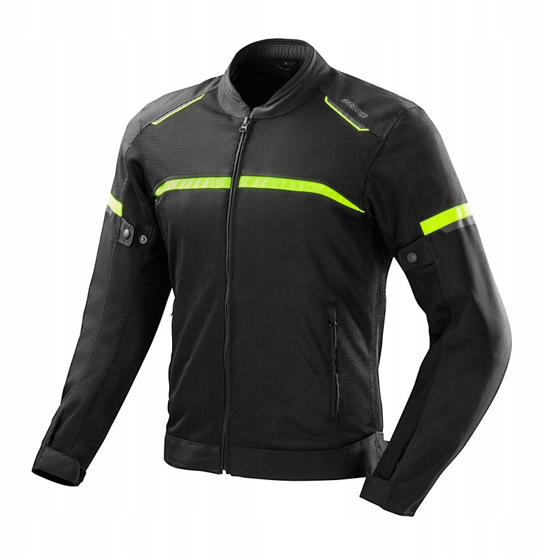 Letná motocyklová mestská bunda Ozone Neo Air Black/Fluo XL