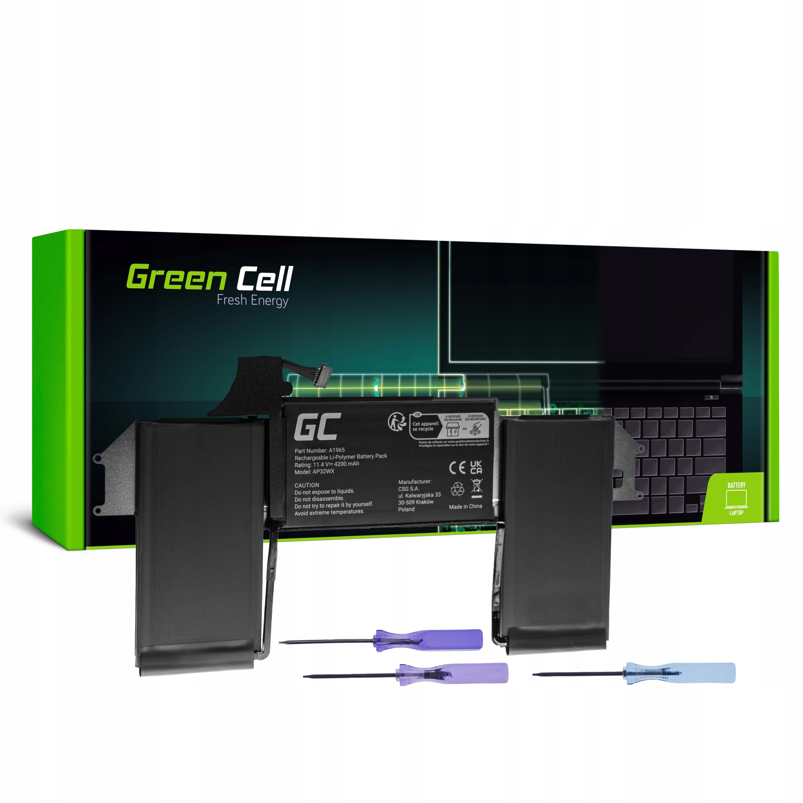 Lítium-polymérová batéria 4200 mAh pre notebooky Apple Green Cell