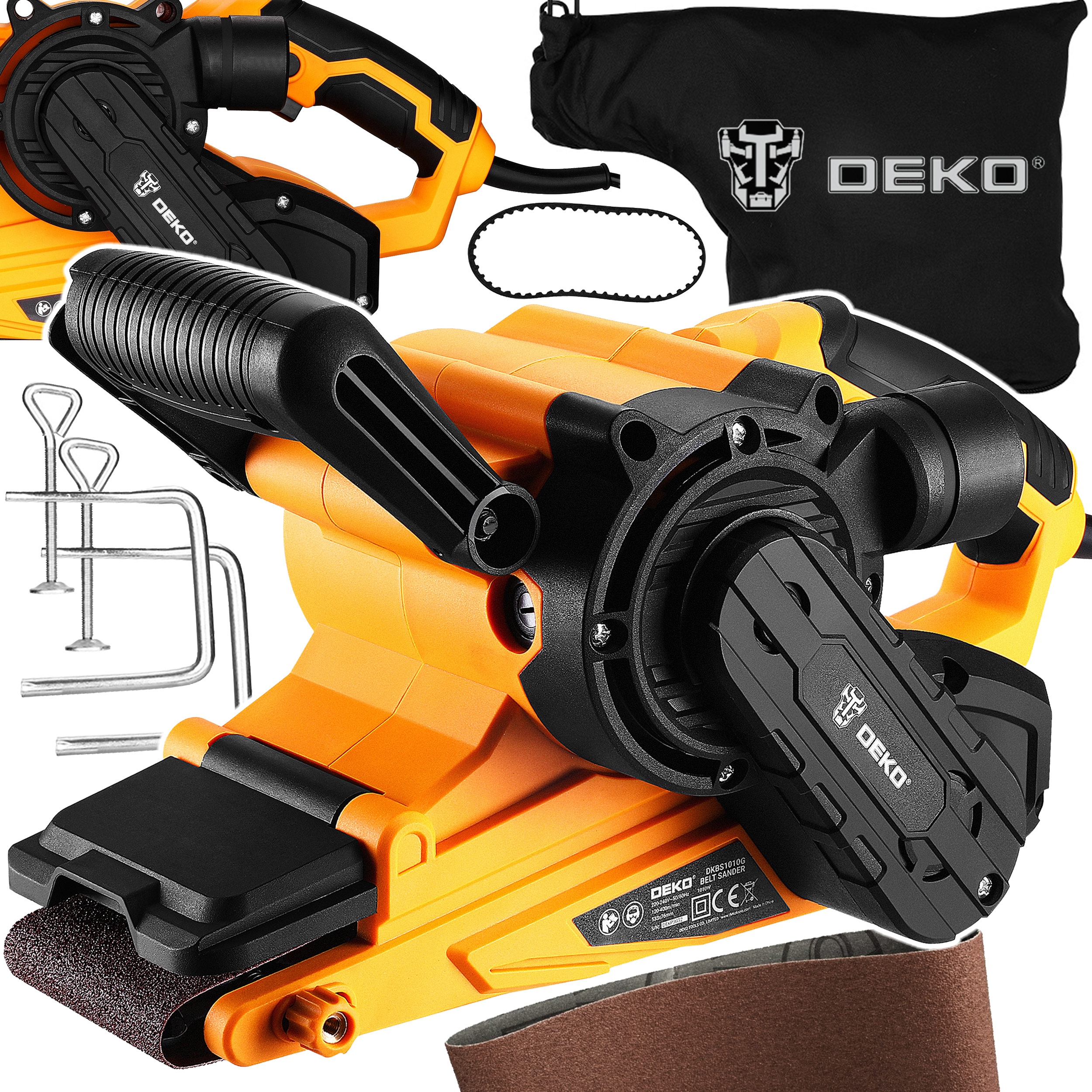 Szlifierka Taśmowa Sieciowa Do Drewna 1010W Czyszczarka Taśmówka Mocna Deko