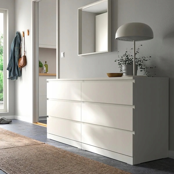 IKEA Malm Komoda 6 szuflad 160x78 cm biały Głębokość mebla 48 cm