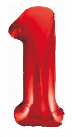 

Balon foliowy Cyfra 1 czerwona 100 cm Slim