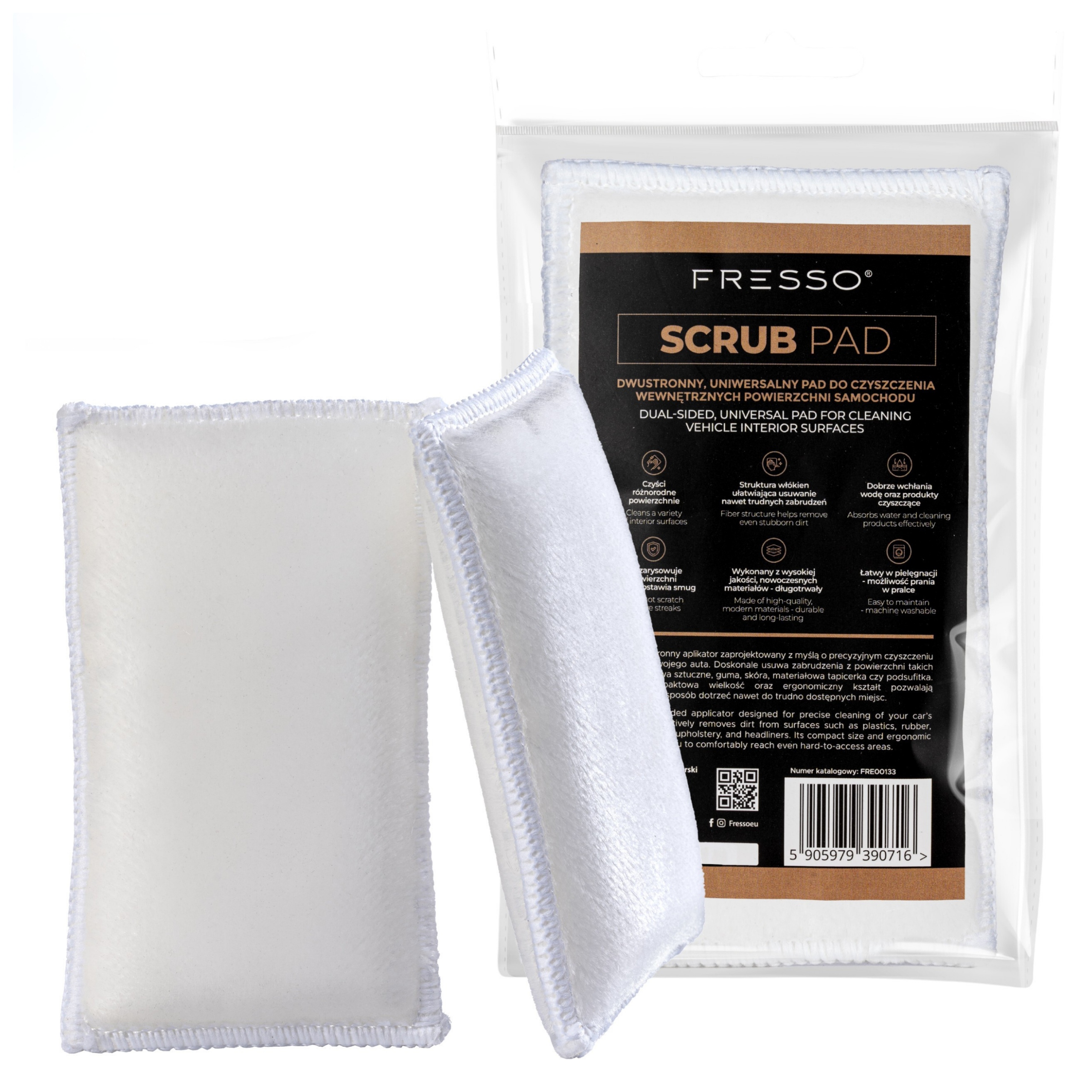 Pad Dwustronny Do Czyszczenia Wnętrza Samochodu Fresso Scrub and Shine Pad