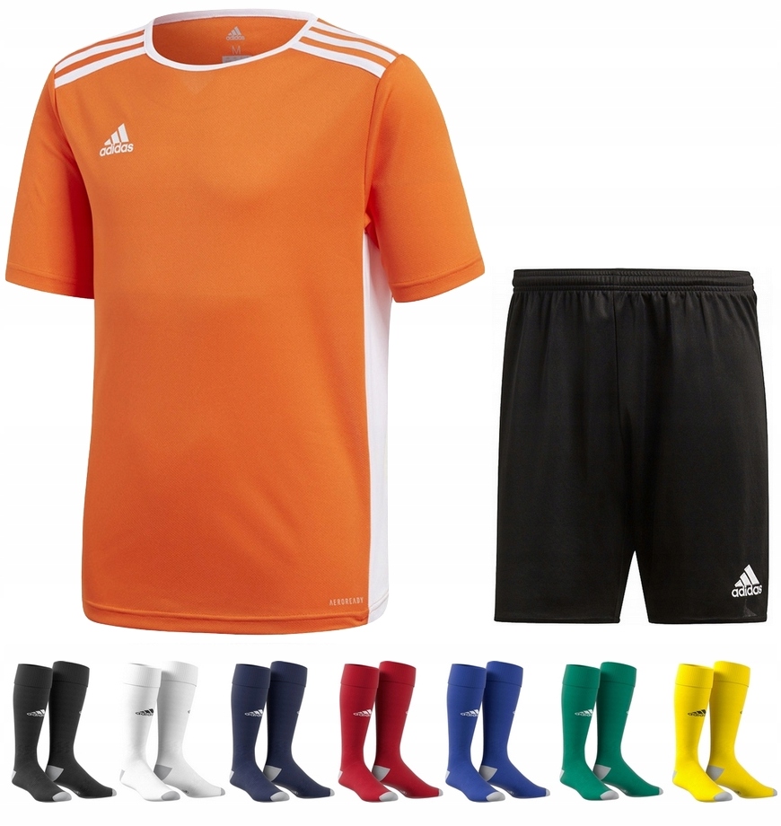 

Adidas Strój Piłkarski Koszulka Spodenki Getry r.M