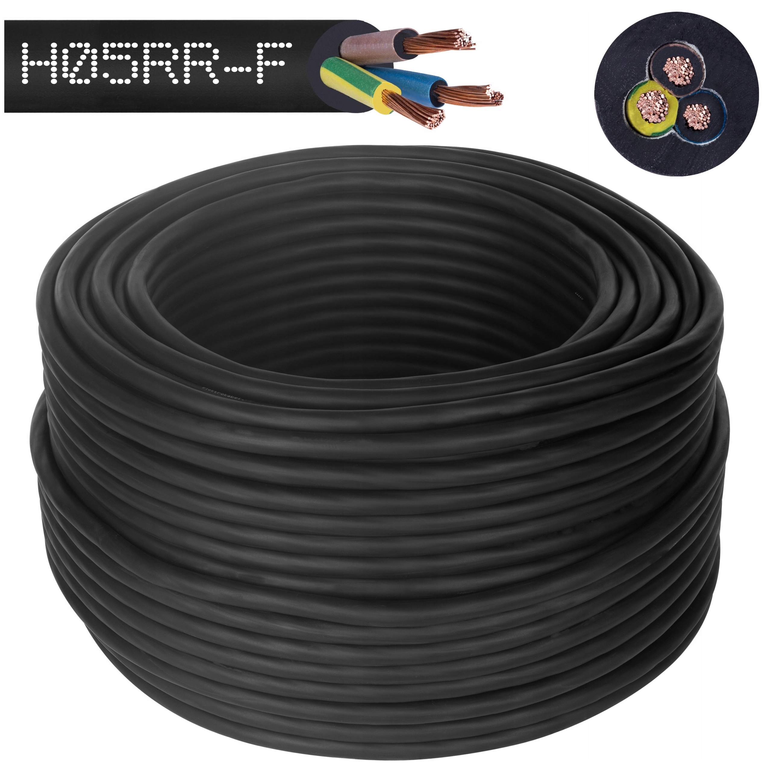 

Przewód kabel gumowy Ow 3x2,5 H05RR-F siłowy 10m