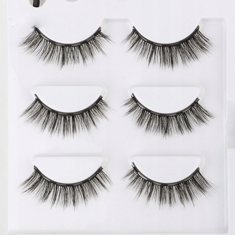 SZTUCZNE RZĘSY MAGNETYCZNE DŁUGIE + PĘSETA + EYELINER - ORYGINALNE Rodzaj rzęs w paskach