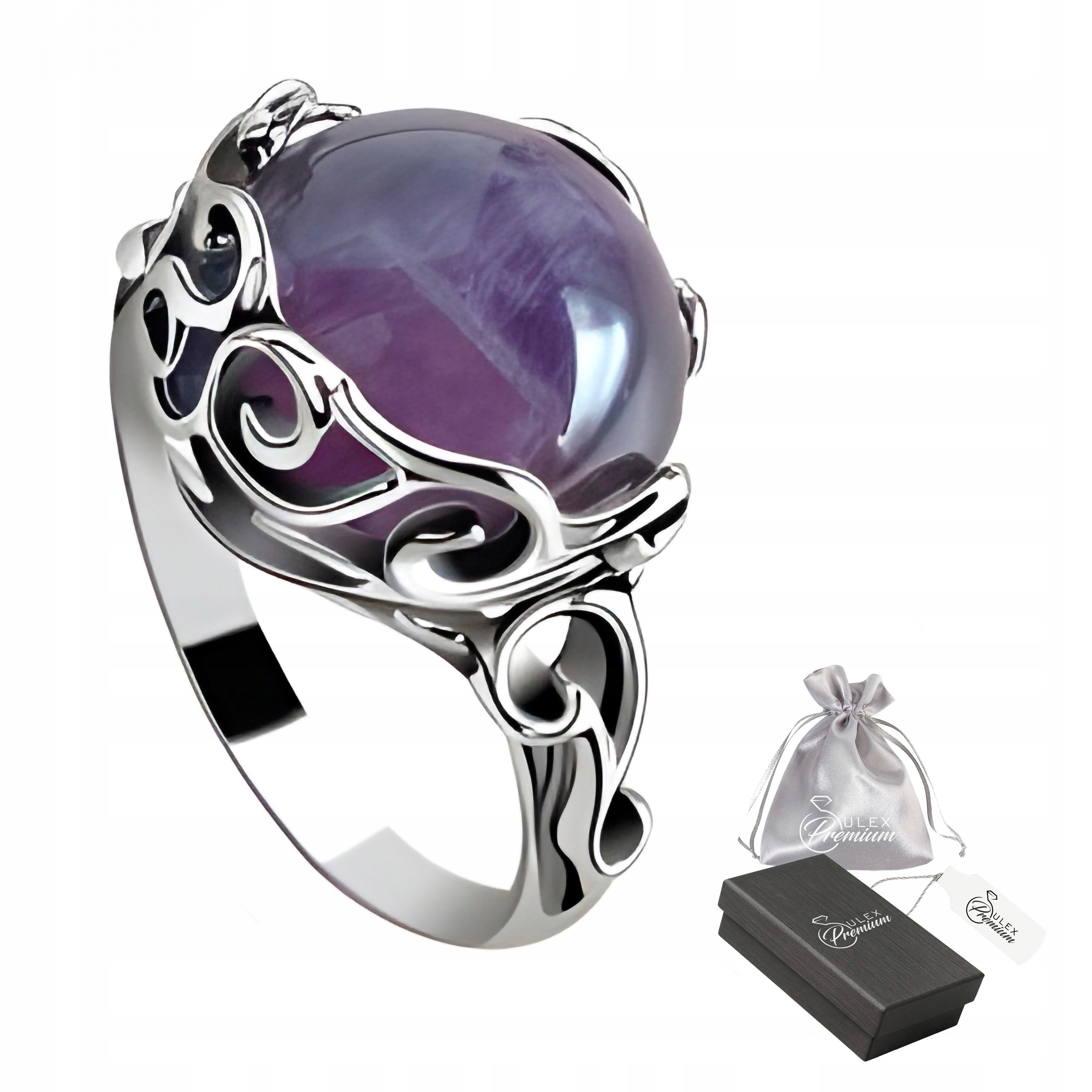 Prstýnek s ametystem Stříbro ryzost 925 Elegantní prsten pro ni vel. 21